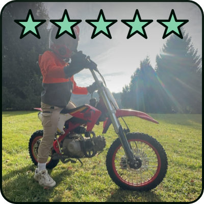 5-star review of a dirt bike